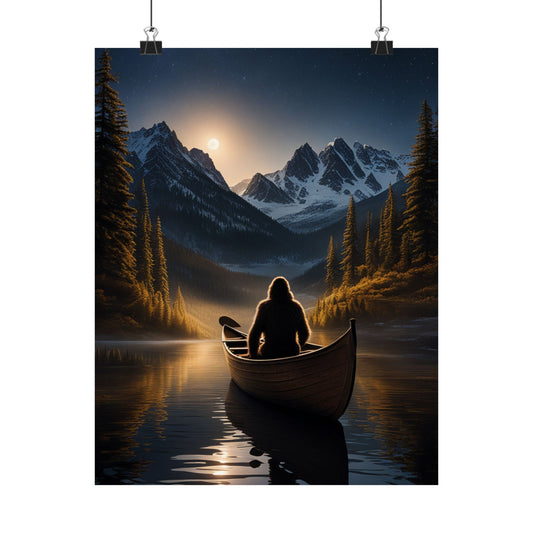 Sasquatch in a Canoe Poster