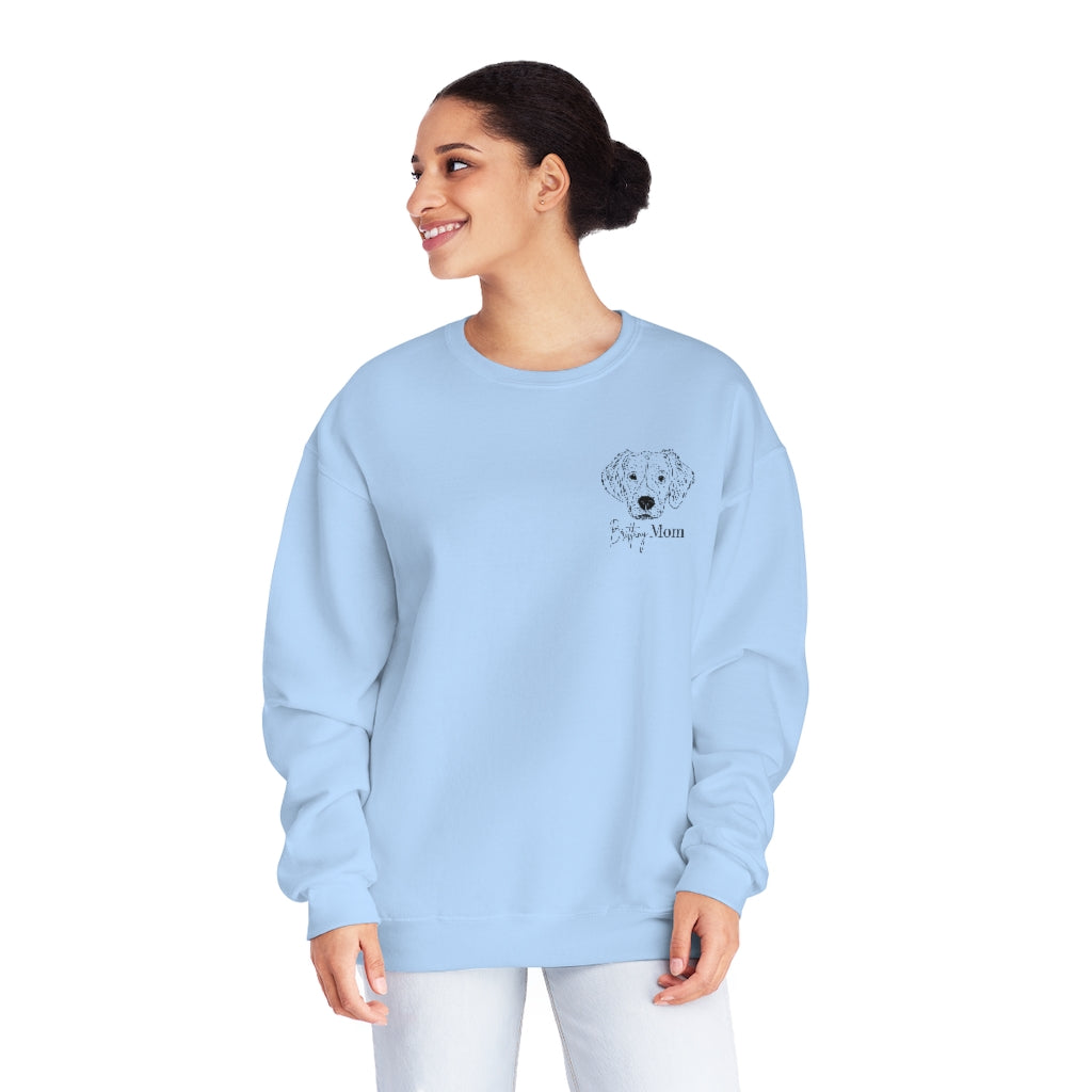 Brittany Spaniel Mom Crewneck Sweatshirt