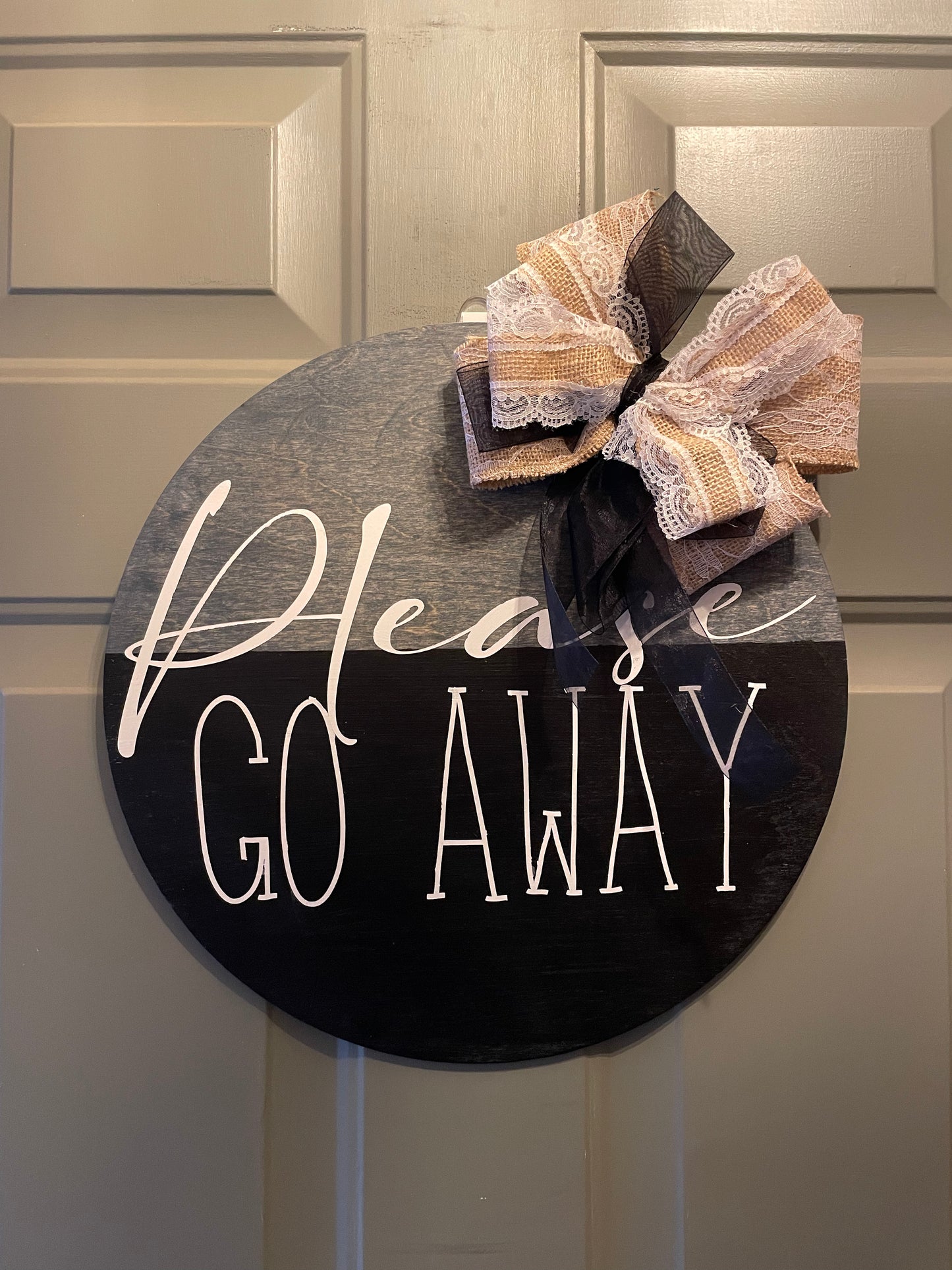 "Please Go Away" 15in Door Round