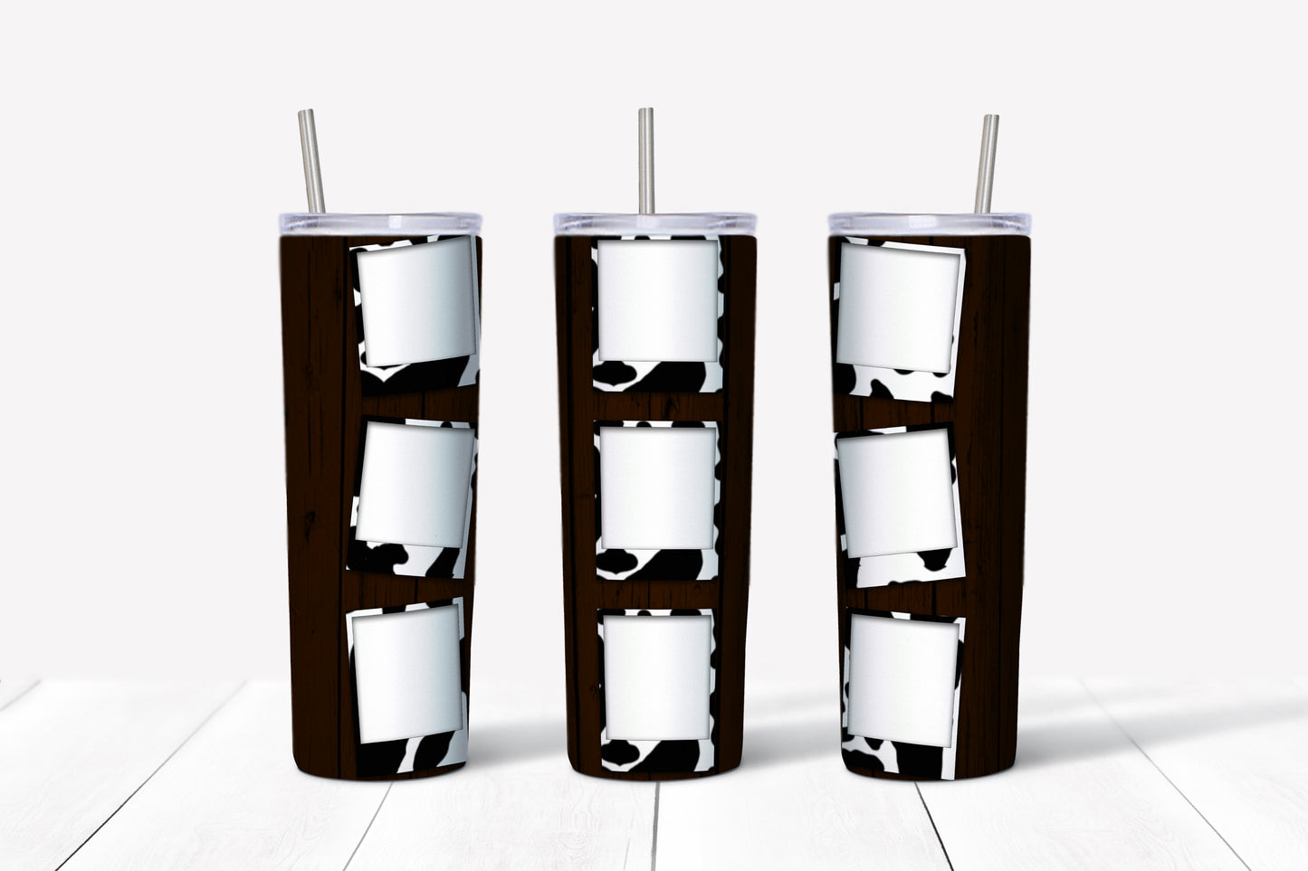 Distressed Wood Picture Frame Tumblers