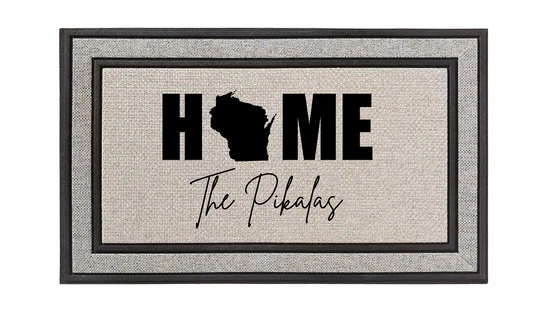 HOME State Custom Name Door Mat