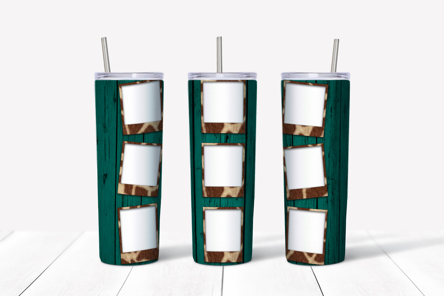 Distressed Wood Picture Frame Tumblers