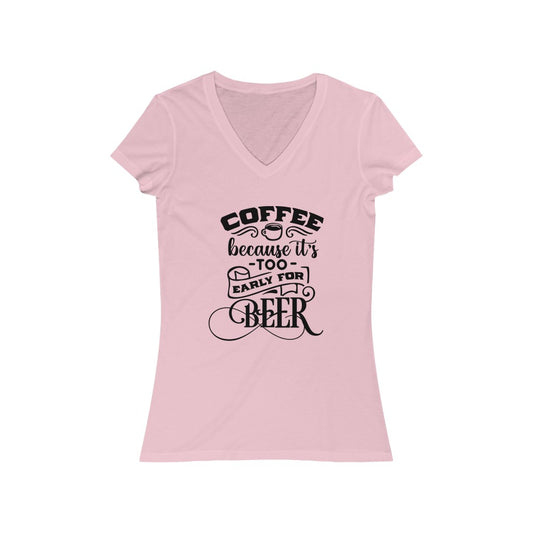 Coffee Before Beer Women's Short Sleeve V-Neck Tee