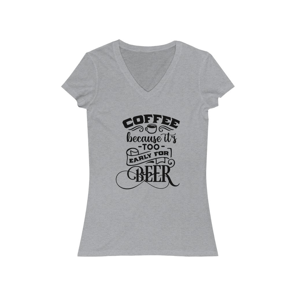Coffee Before Beer Women's Short Sleeve V-Neck Tee