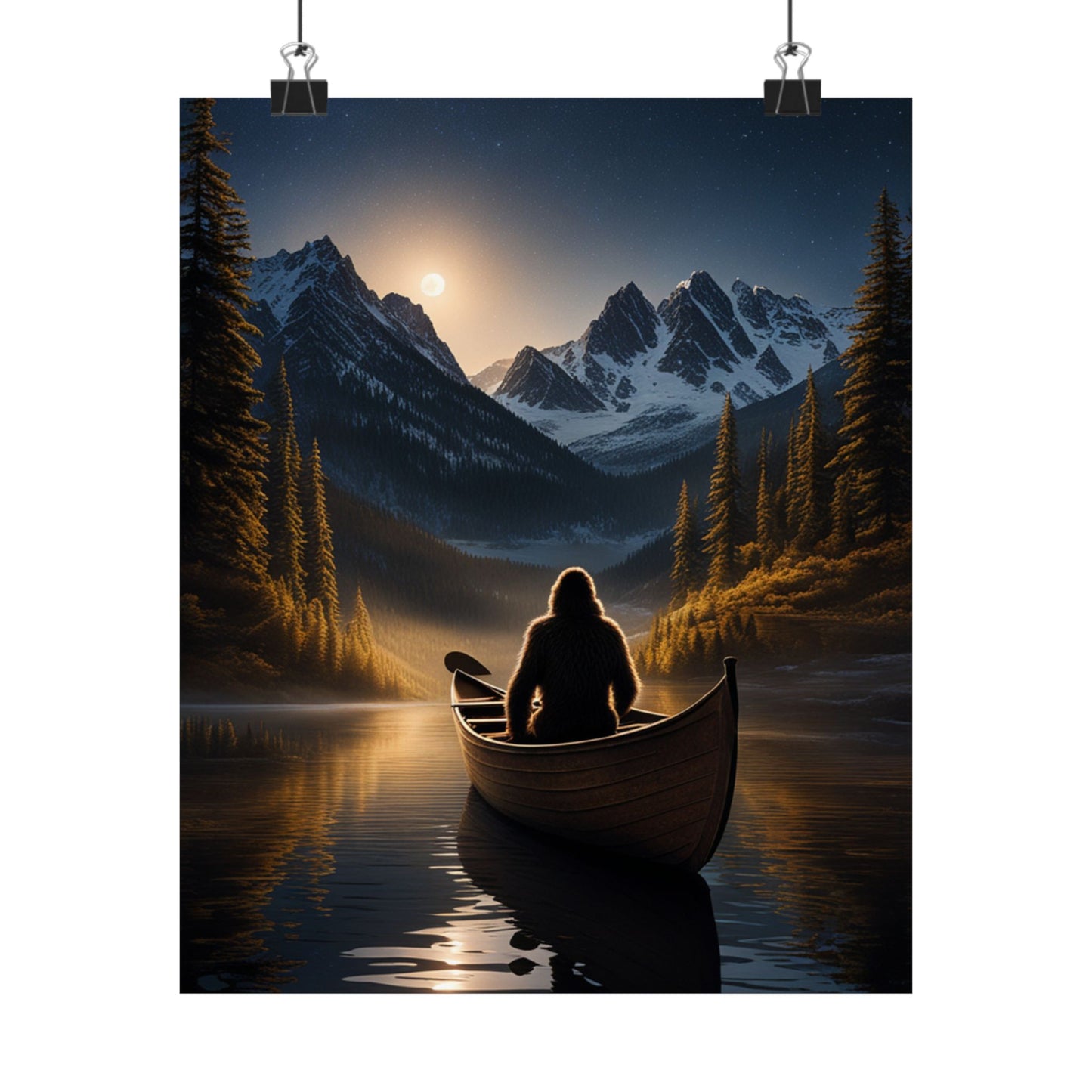 Sasquatch in a Canoe Poster