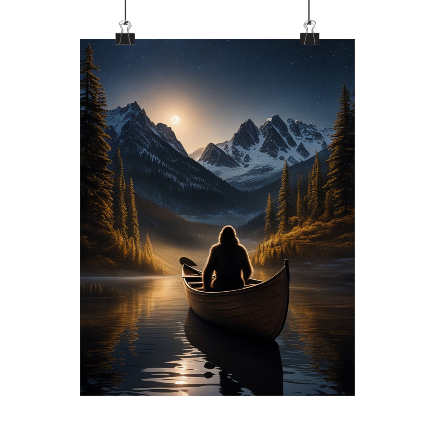 Sasquatch in a Canoe Poster