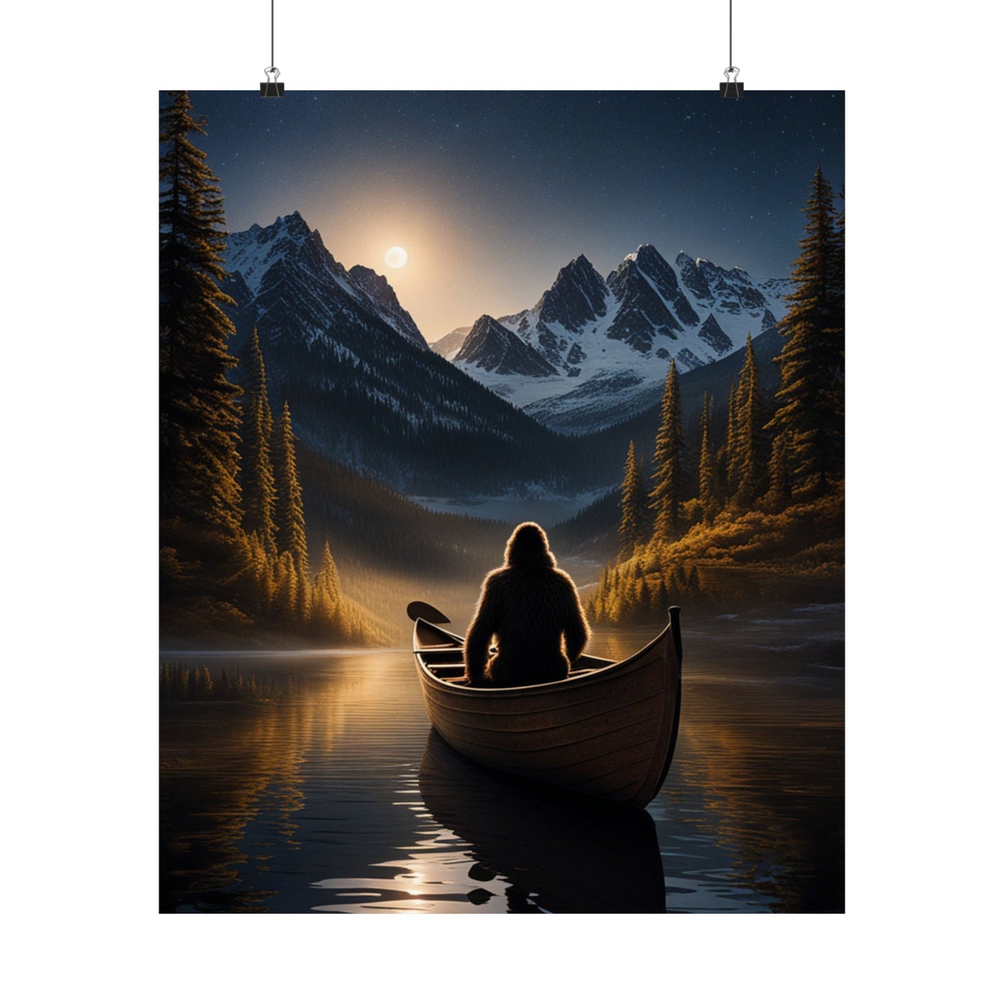 Sasquatch in a Canoe Poster