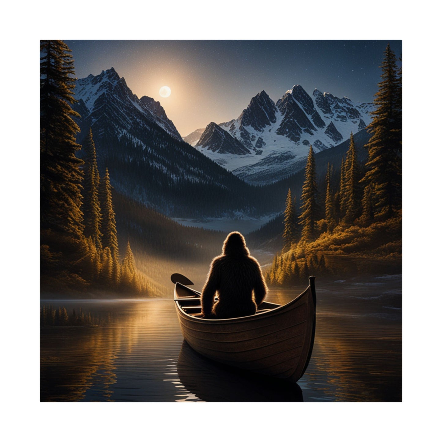 Sasquatch in a Canoe Poster