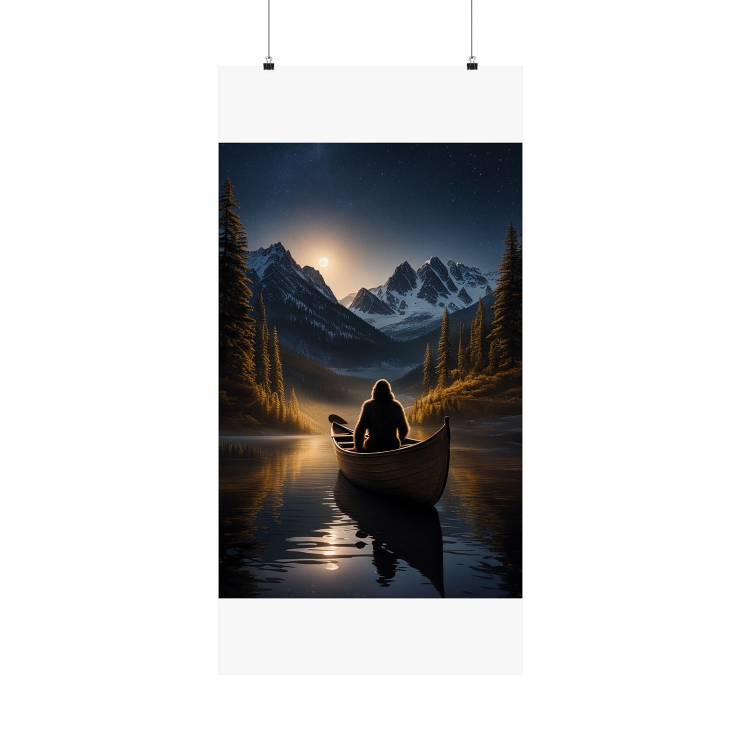 Sasquatch in a Canoe Poster