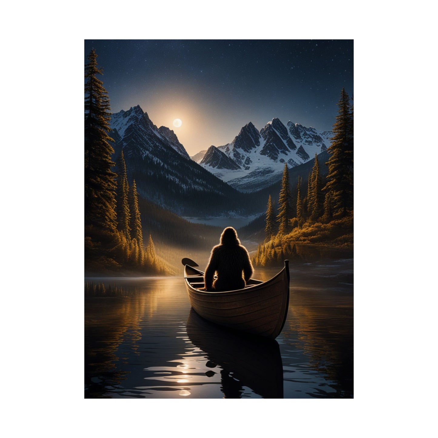 Sasquatch in a Canoe Poster