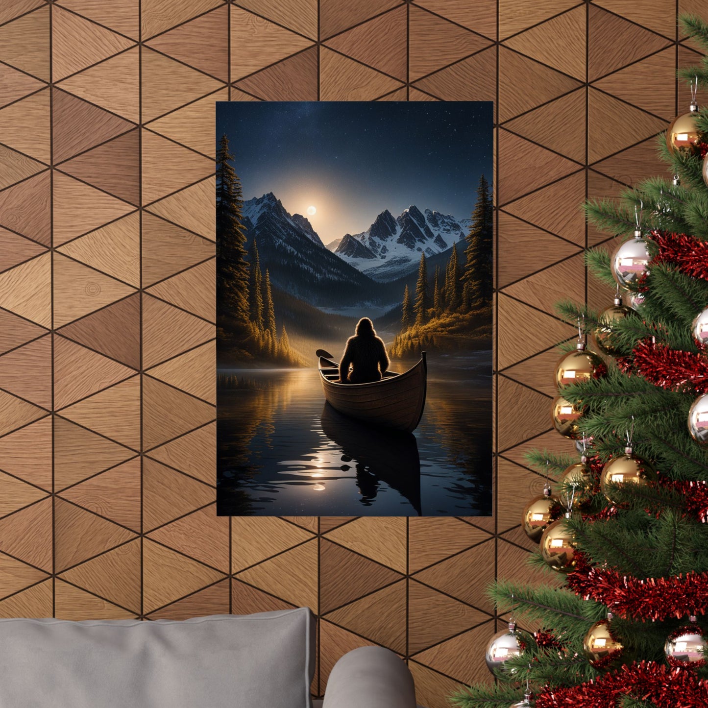 Sasquatch in a Canoe Poster