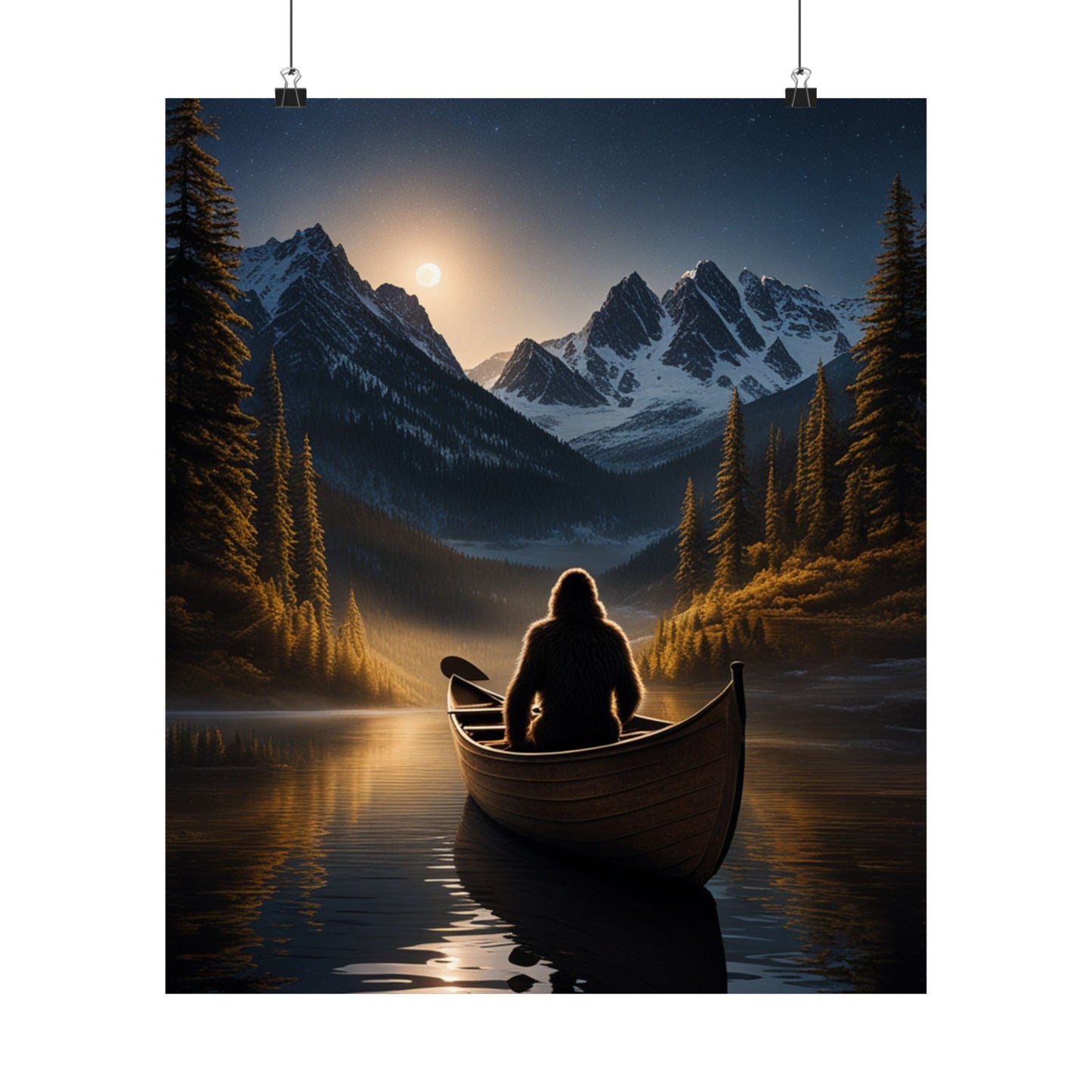 Sasquatch in a Canoe Poster