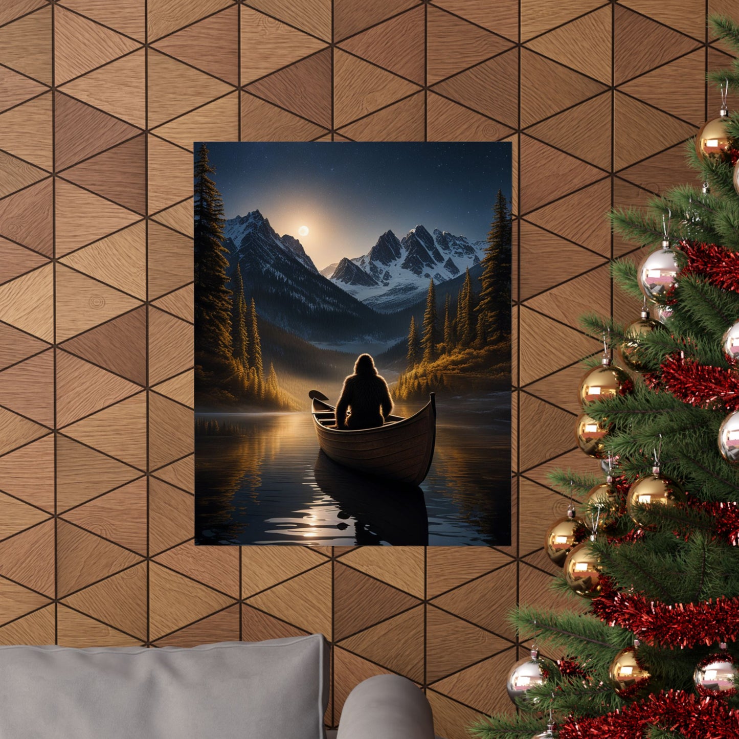 Sasquatch in a Canoe Poster