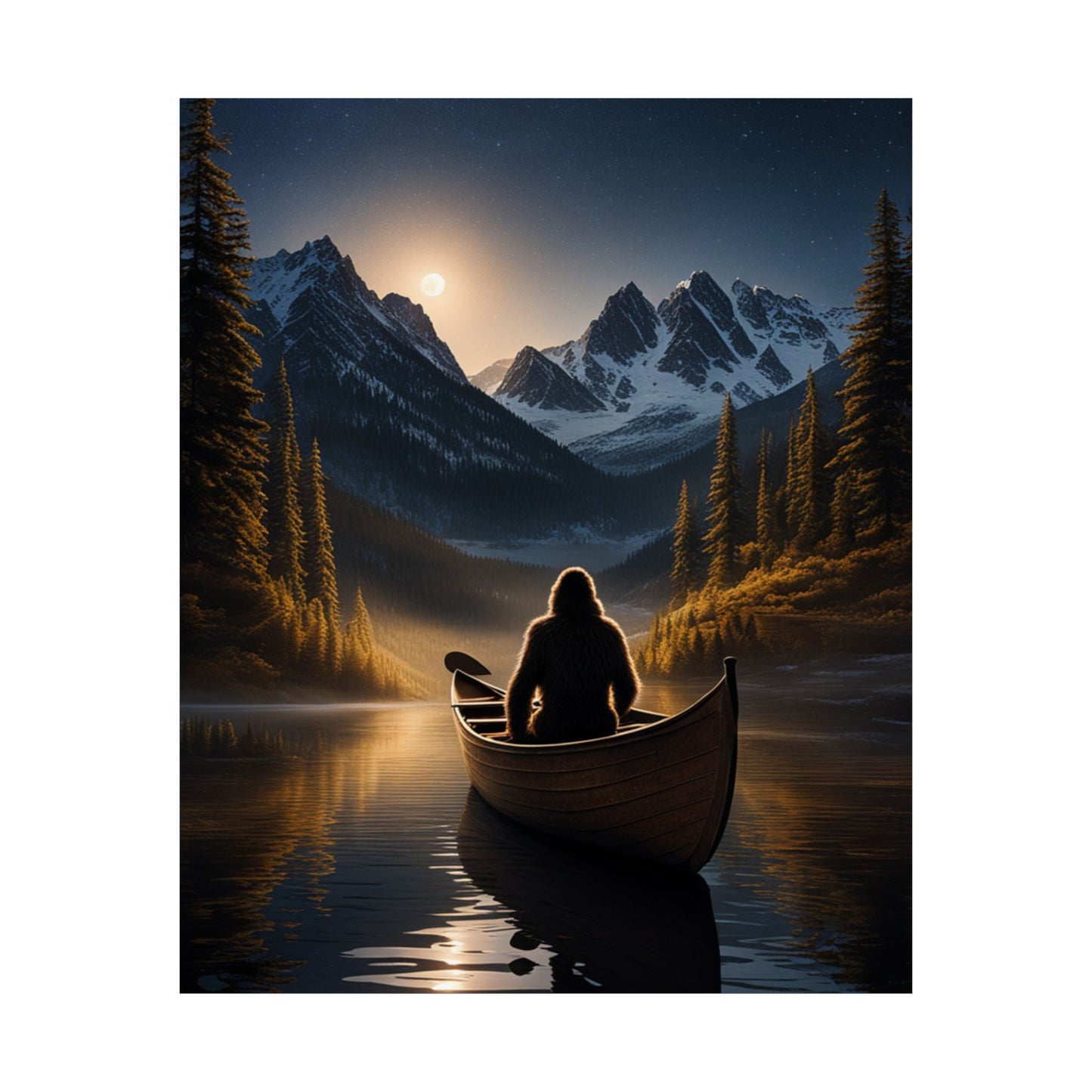 Sasquatch in a Canoe Poster