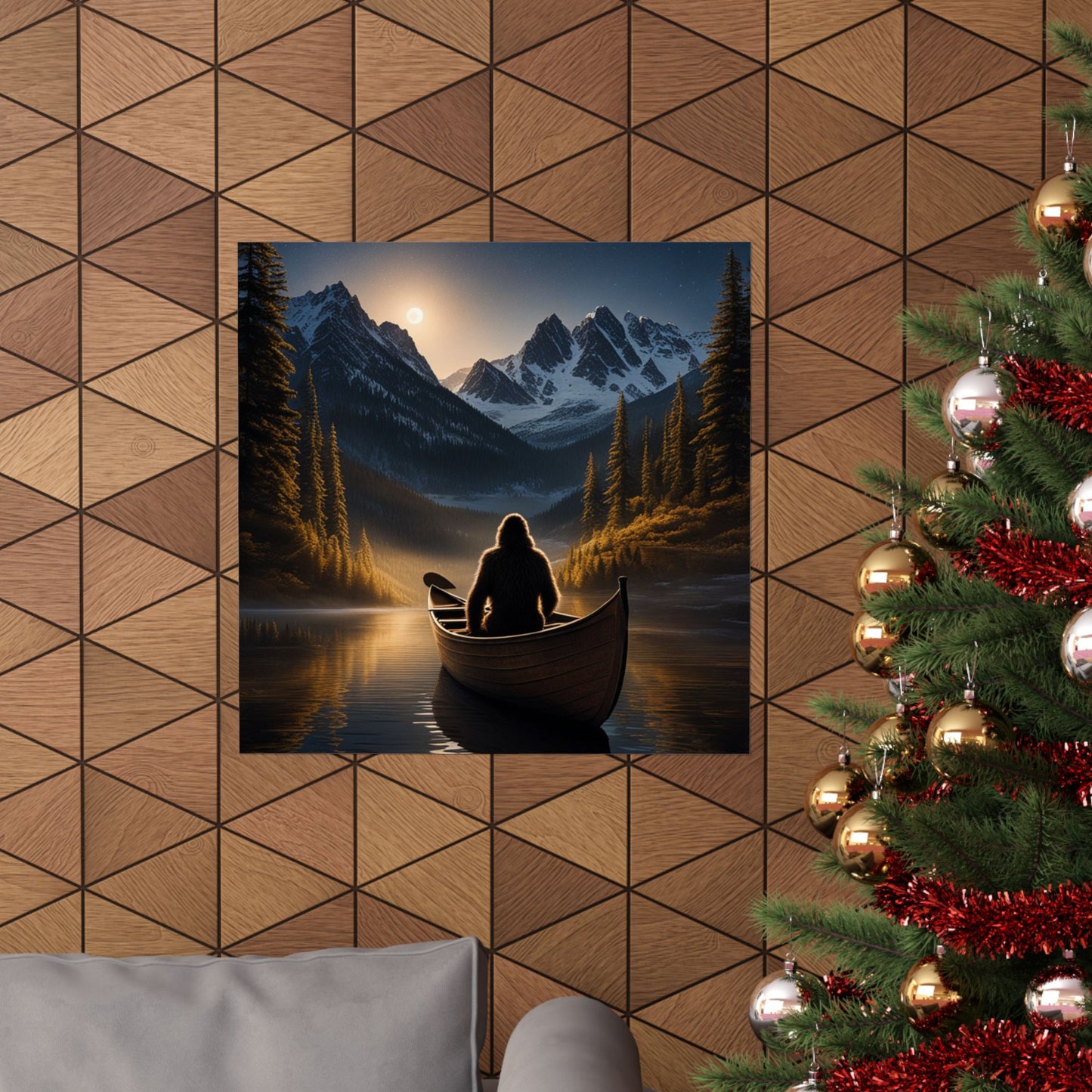 Sasquatch in a Canoe Poster