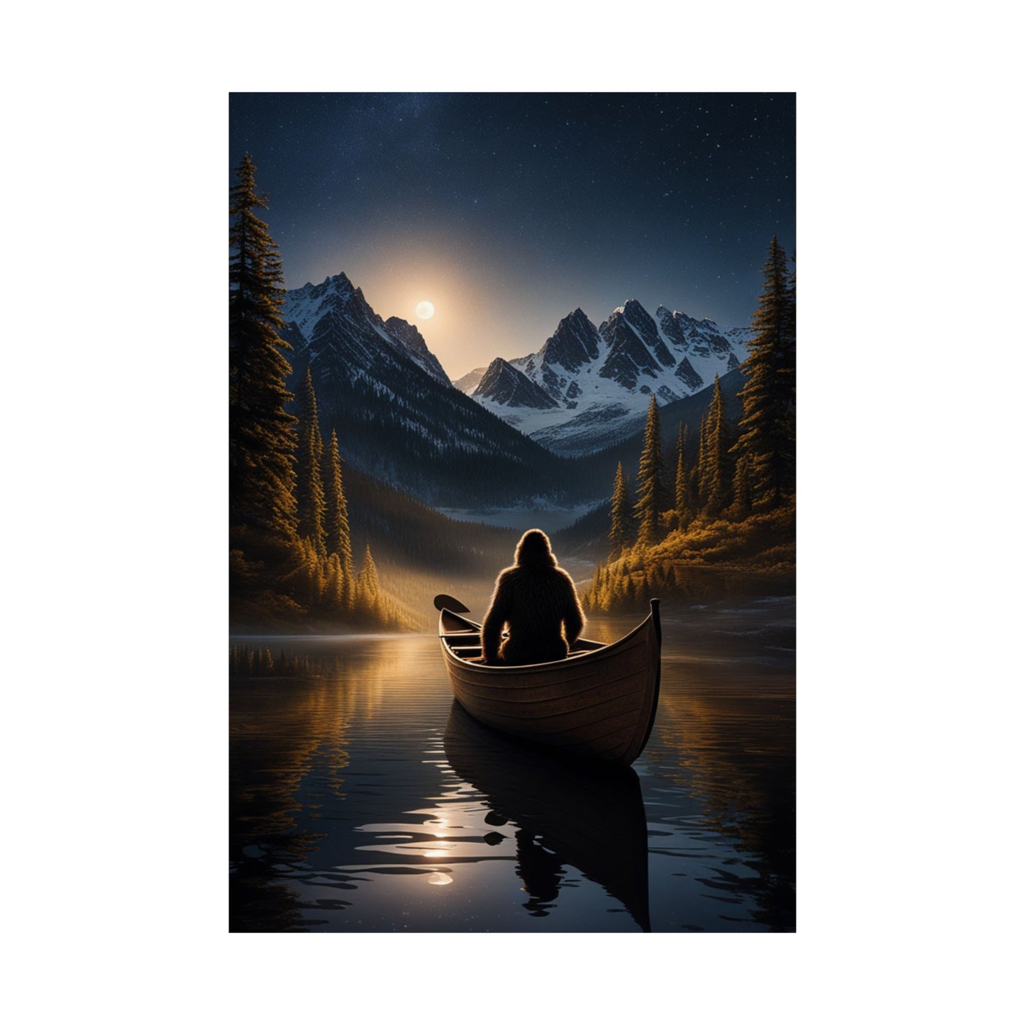 Sasquatch in a Canoe Poster