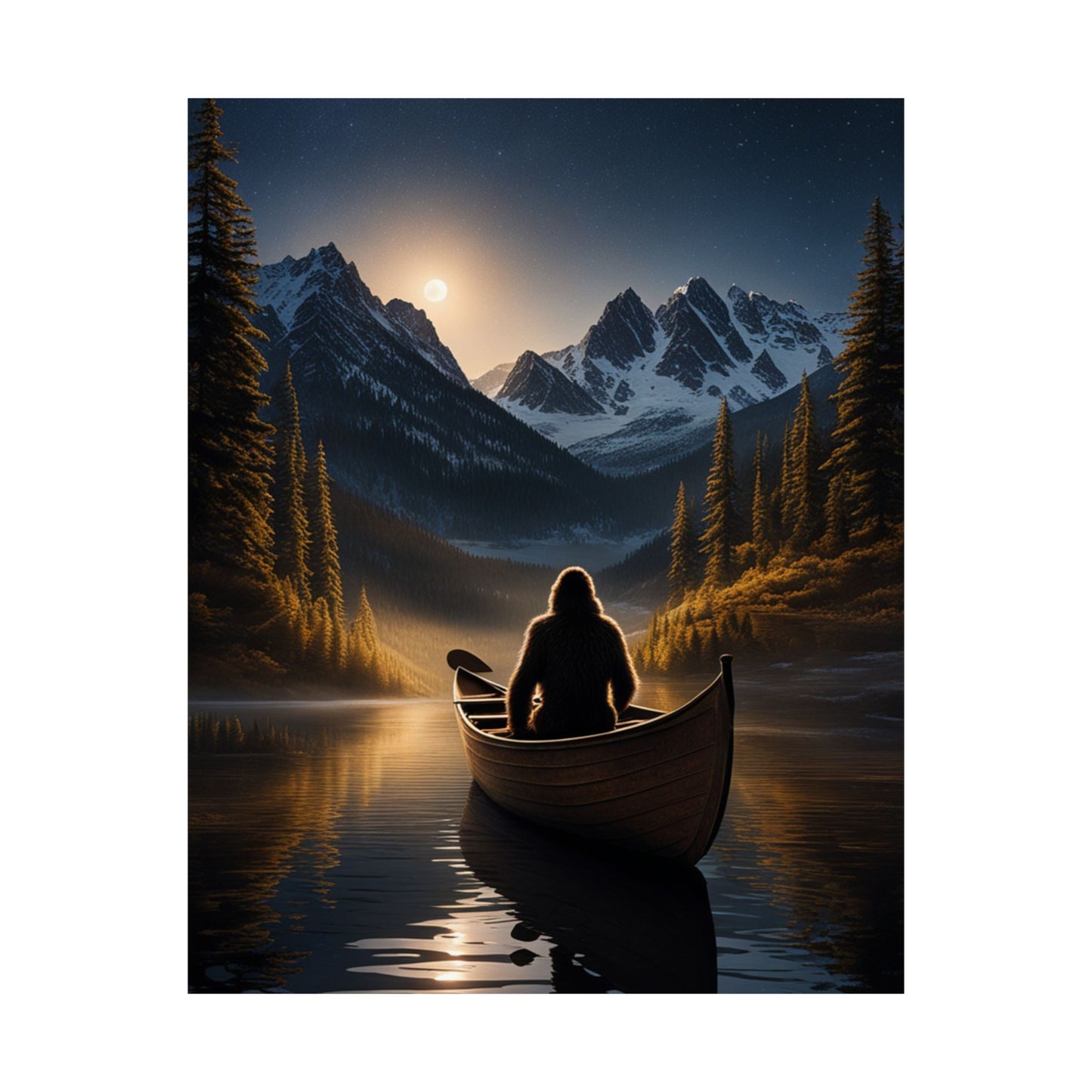 Sasquatch in a Canoe Poster
