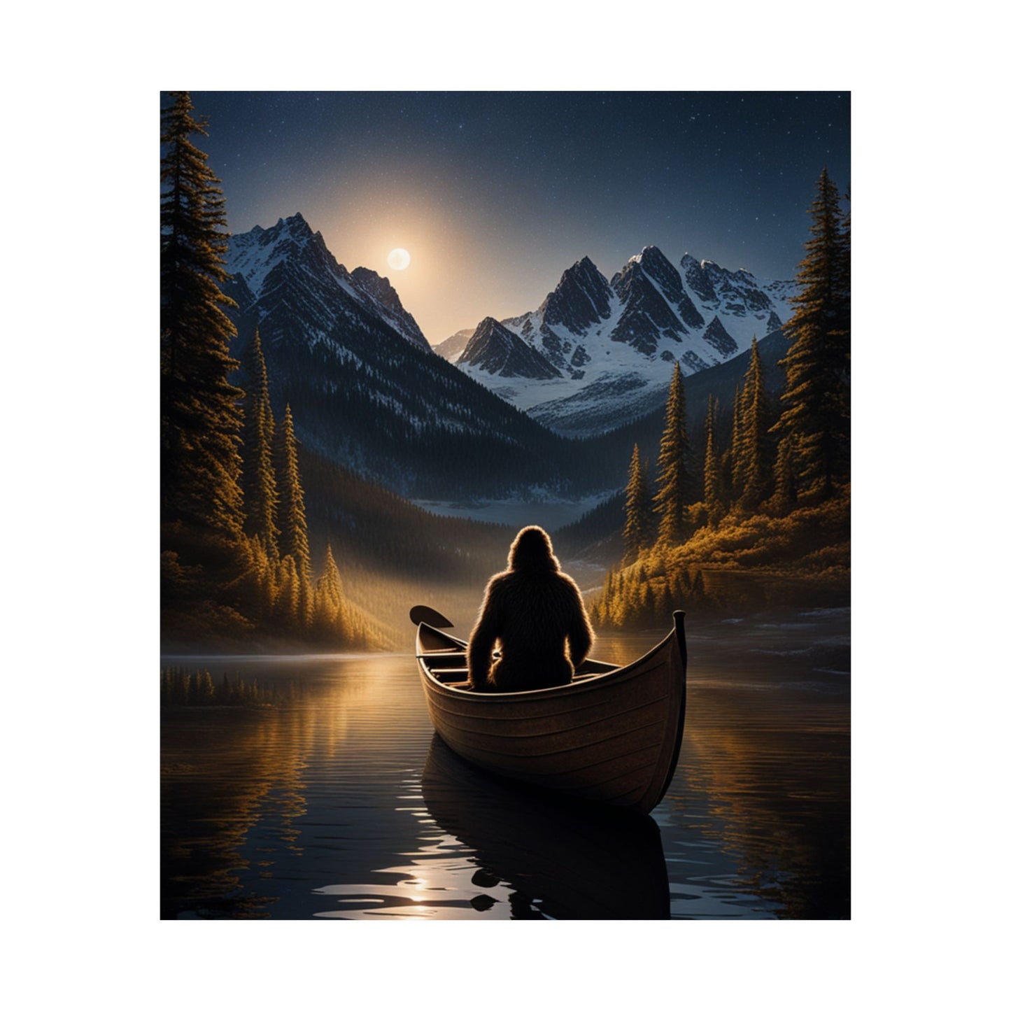 Sasquatch in a Canoe Poster
