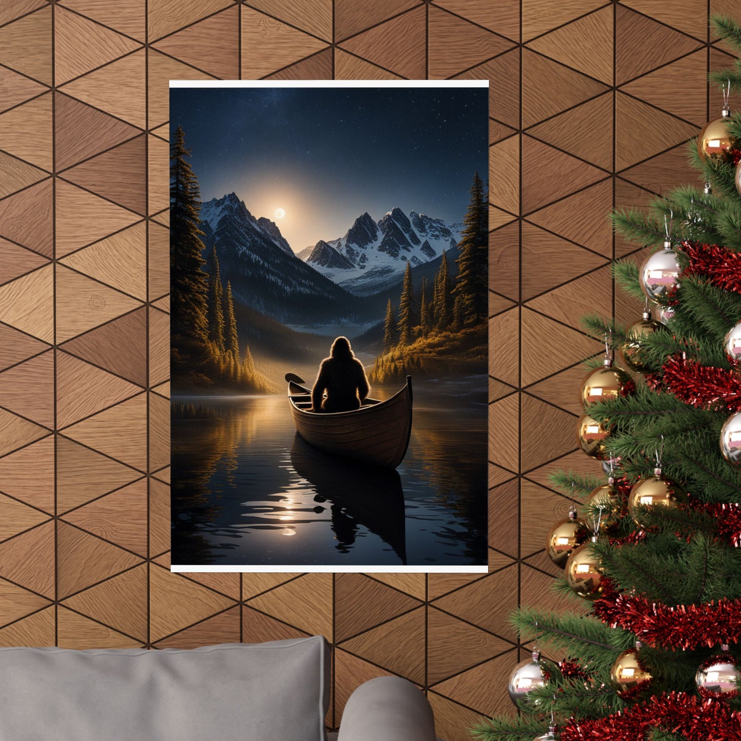 Sasquatch in a Canoe Poster