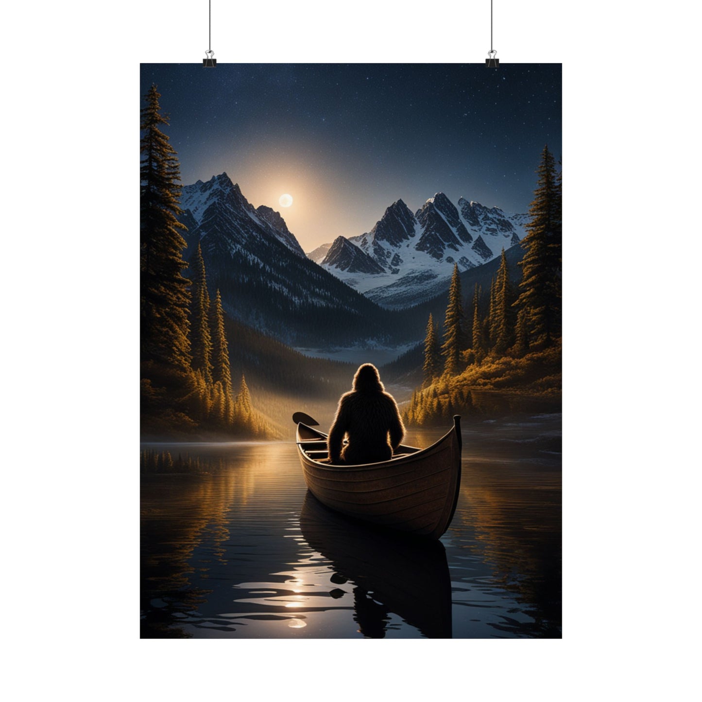 Sasquatch in a Canoe Poster
