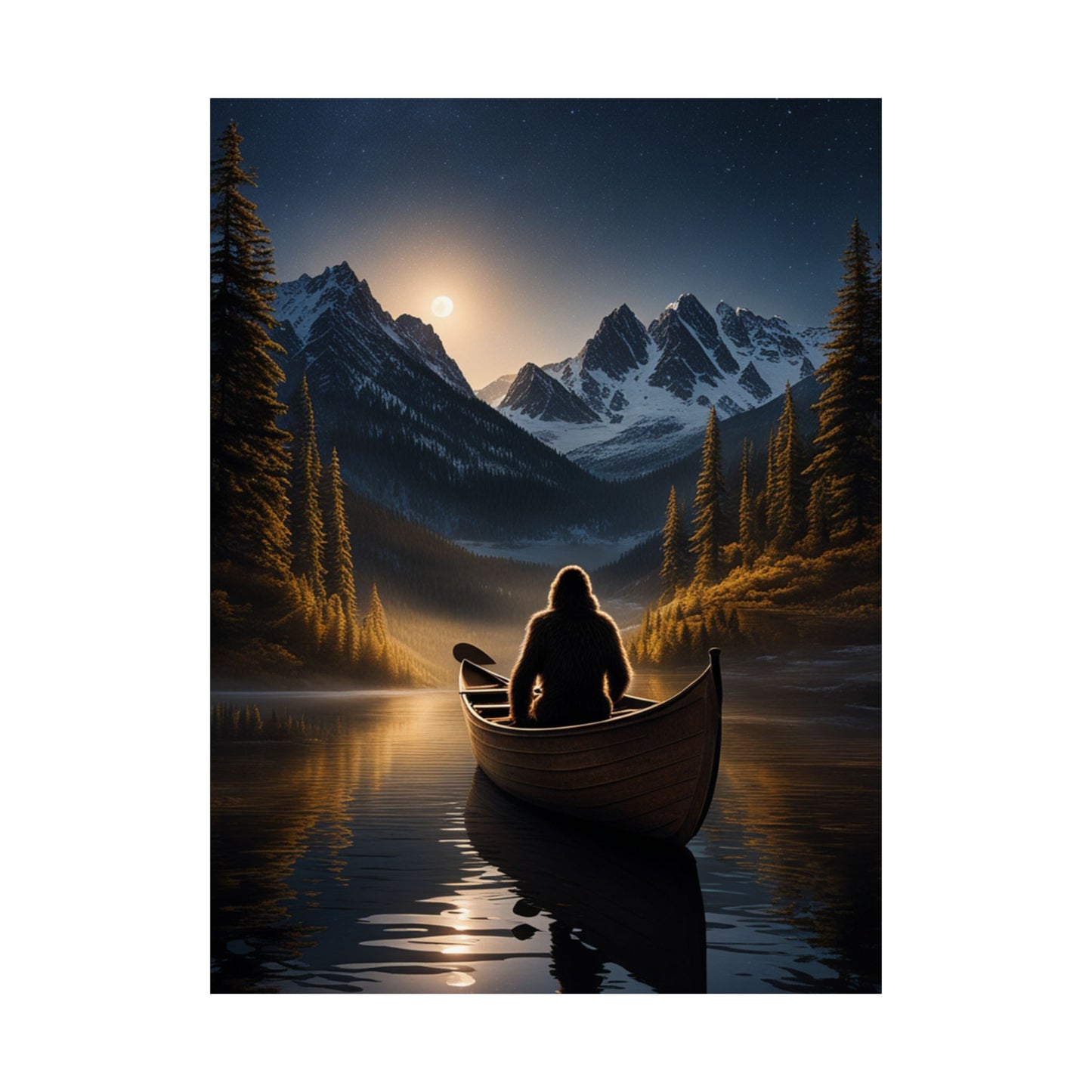 Sasquatch in a Canoe Poster