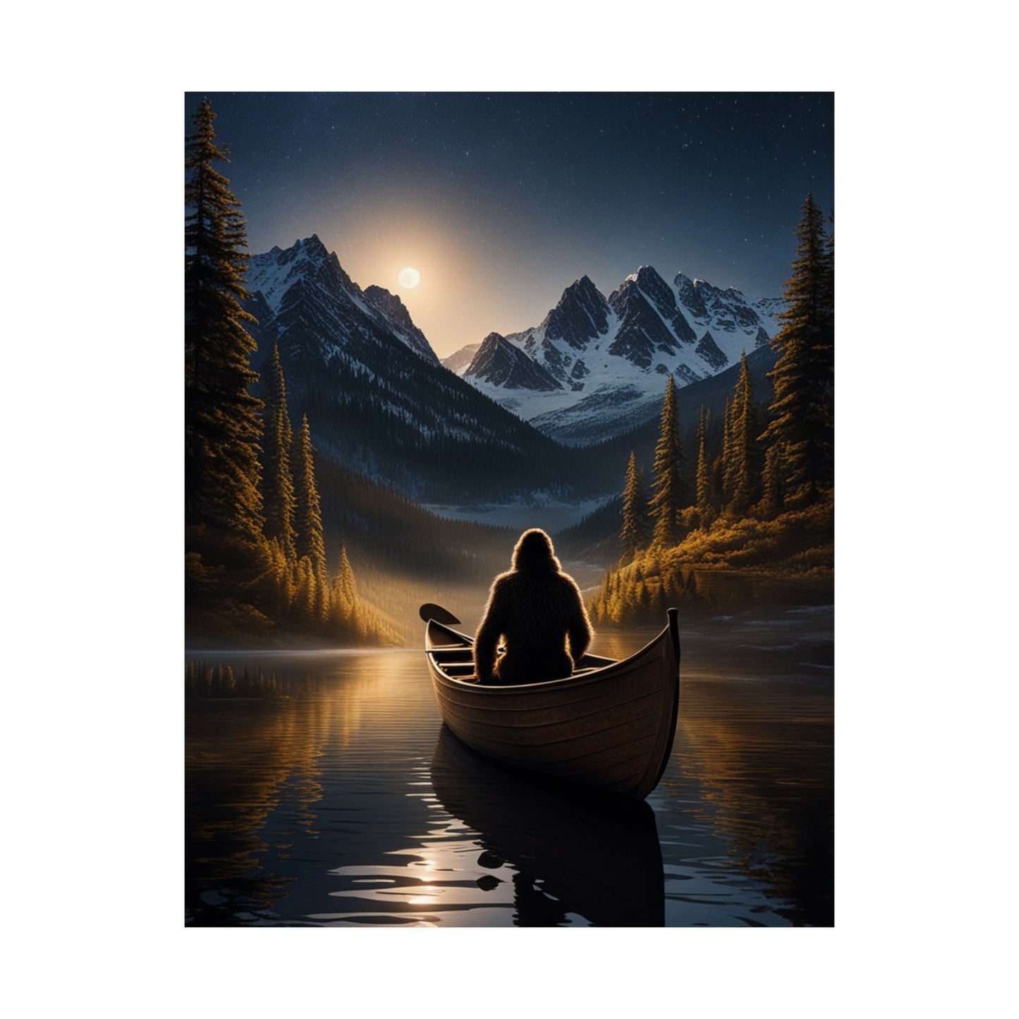 Sasquatch in a Canoe Poster