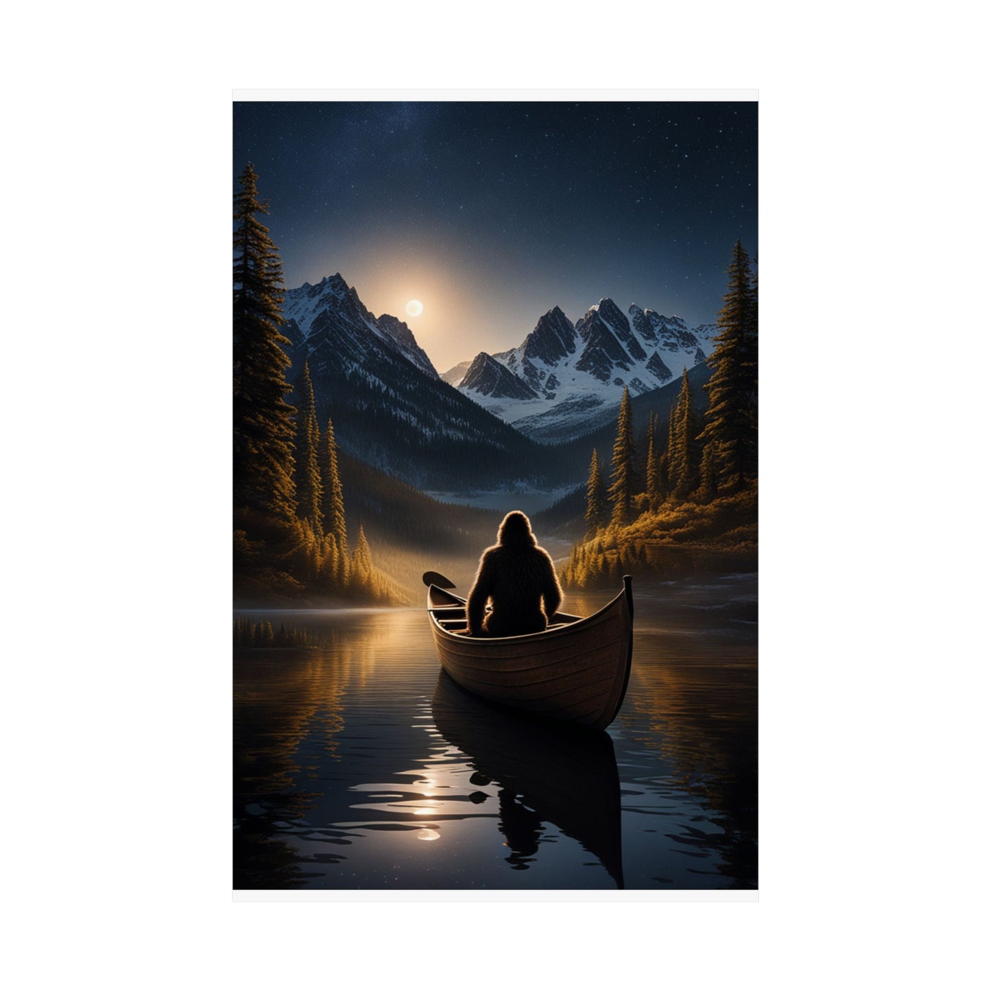 Sasquatch in a Canoe Poster