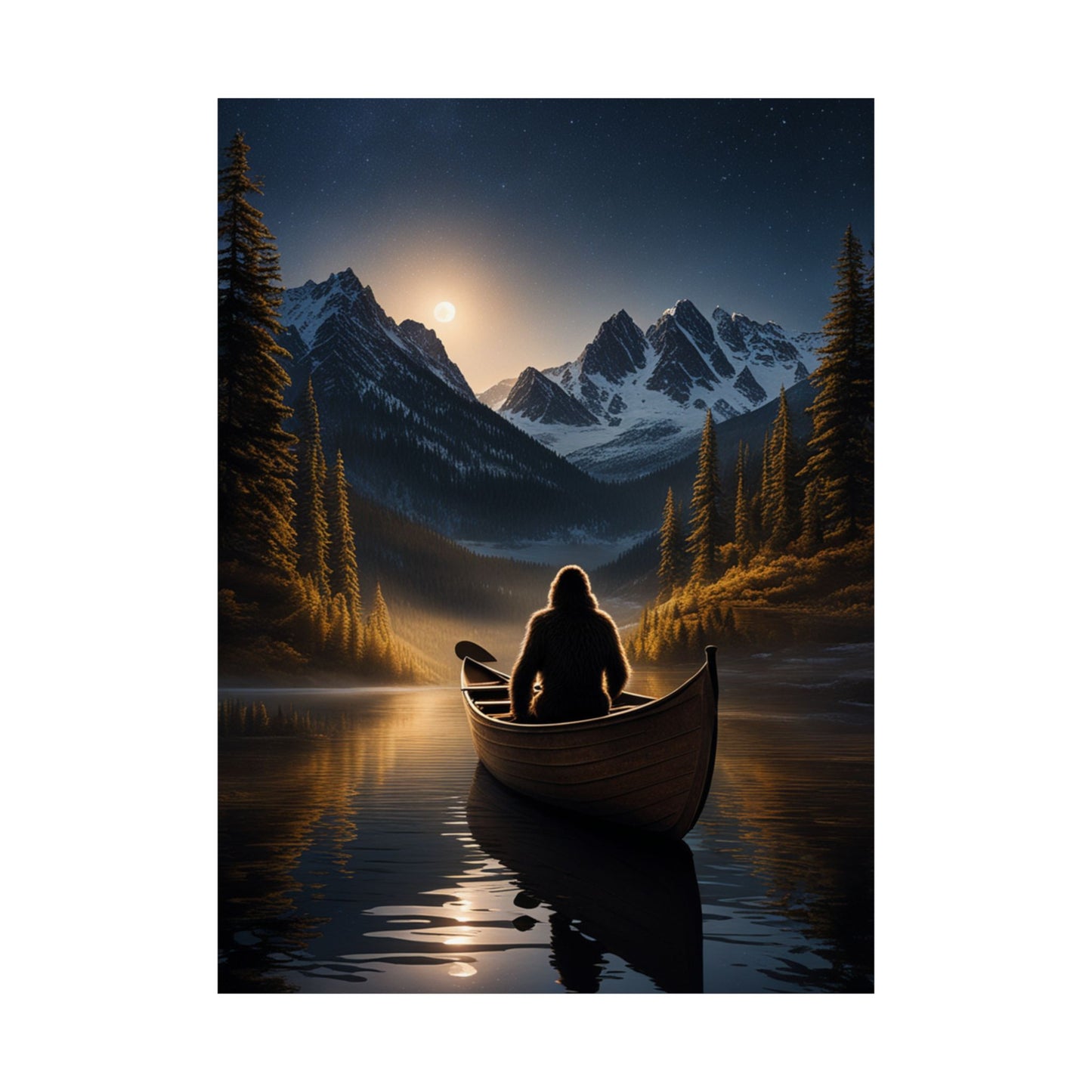 Sasquatch in a Canoe Poster