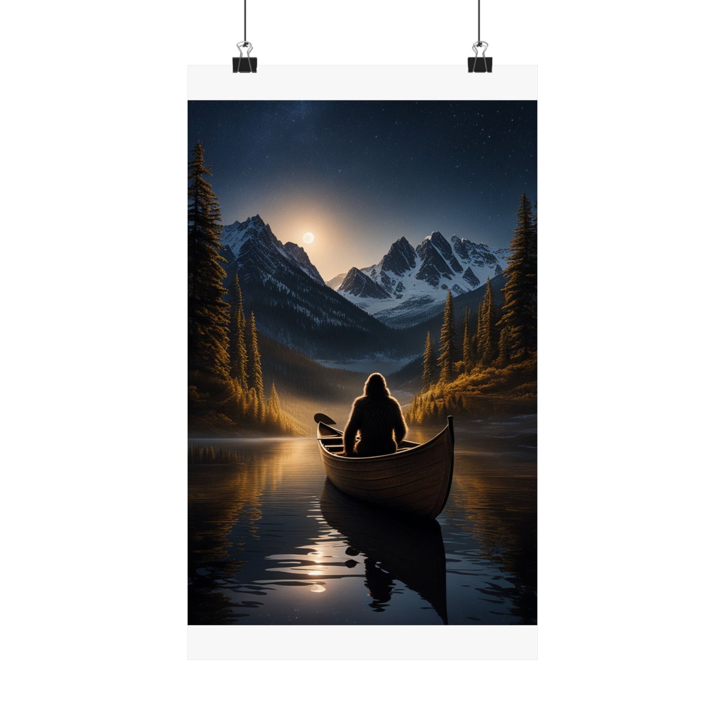 Sasquatch in a Canoe Poster
