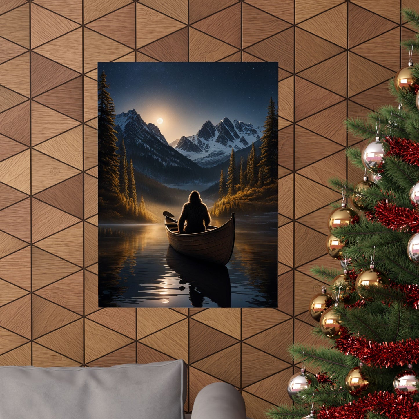 Sasquatch in a Canoe Poster