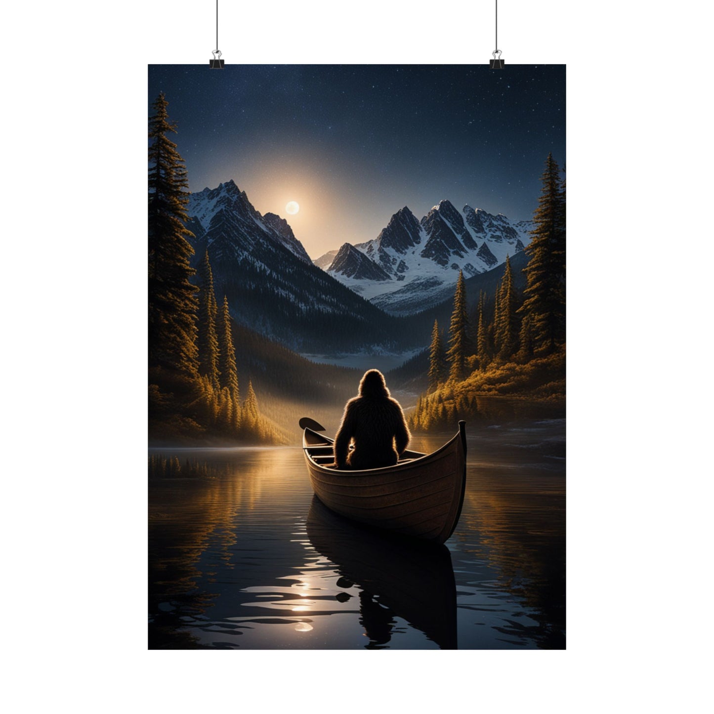 Sasquatch in a Canoe Poster