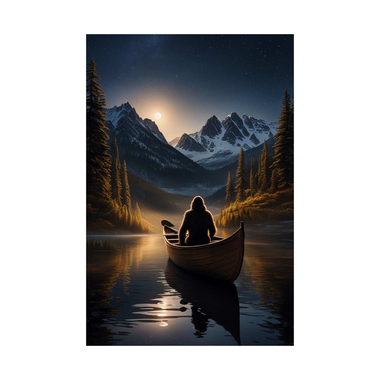 Sasquatch in a Canoe Poster
