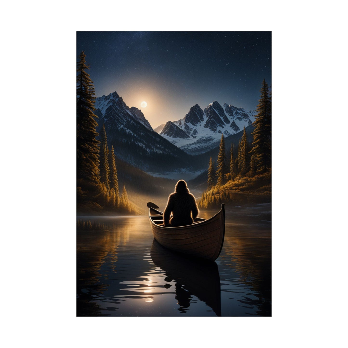 Sasquatch in a Canoe Poster