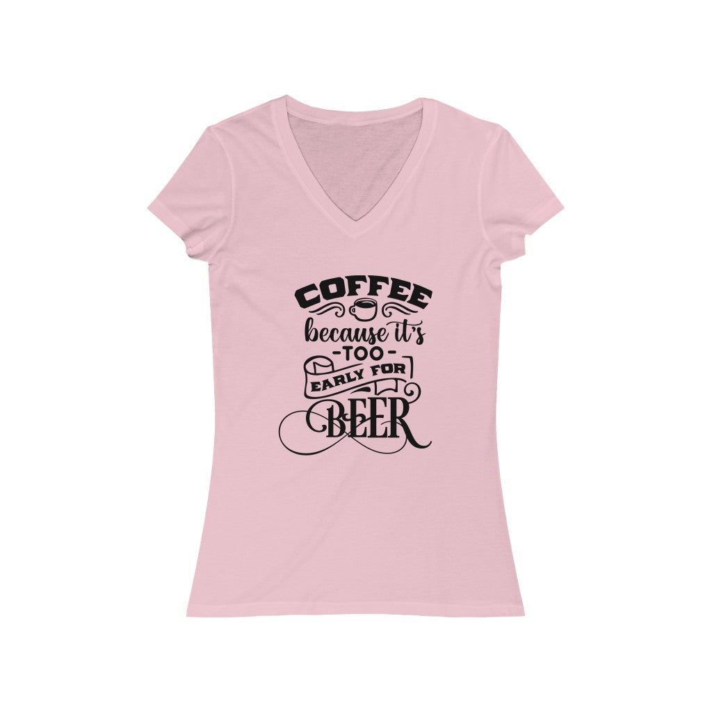 Coffee Before Beer Women's Short Sleeve V-Neck Tee